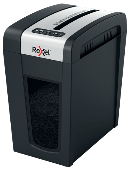 Rexel Secure MC6-SL Aktenvernichter mit Partikelschnitt P-5, 2 x 15 mm, bis 6 Blatt, schwarz