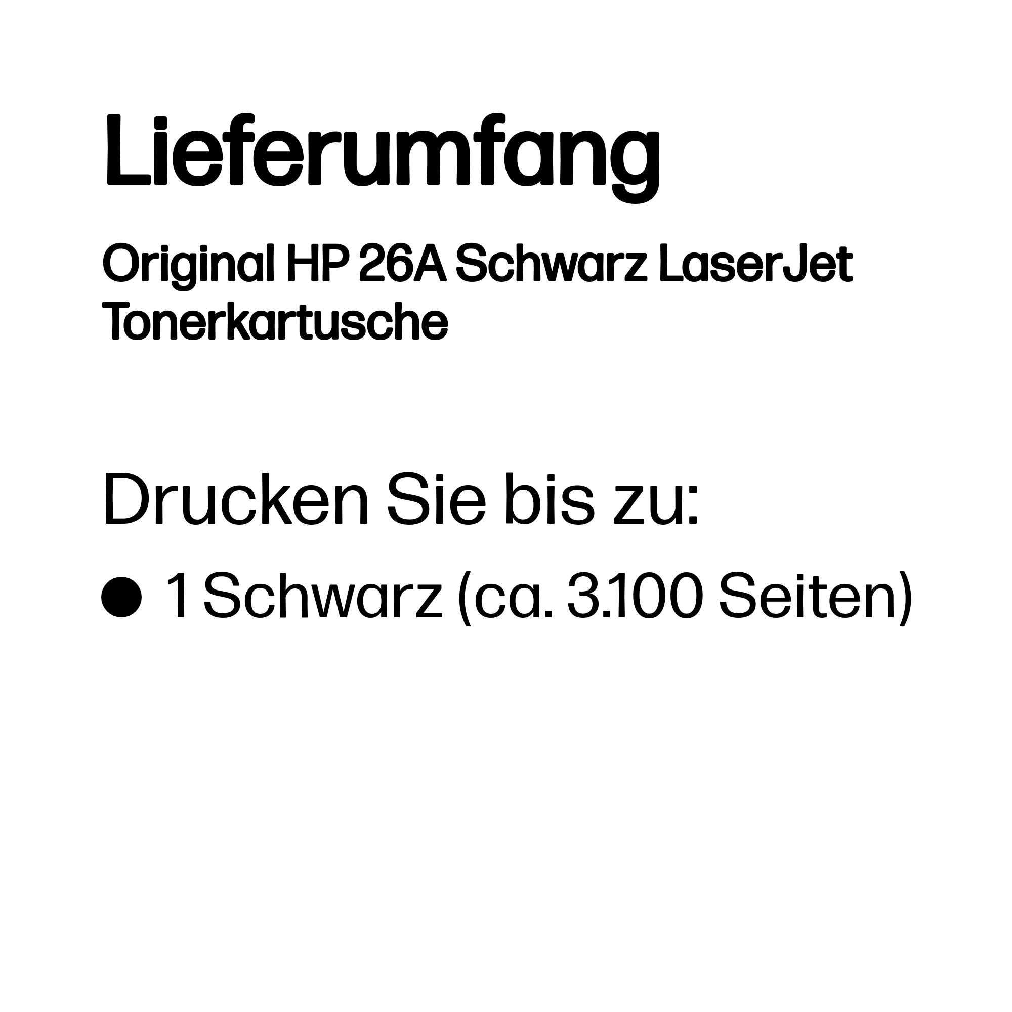 HP 26A Schwarz LaserJet Tonerpatrone