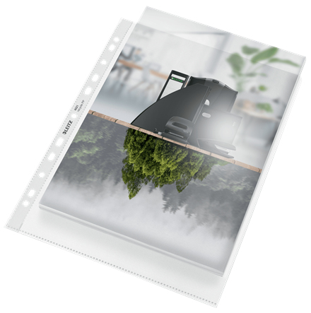 LEITZ Prospekthüllen recycle 4021 Maxi DIN A4 transparent genarbt 0,10 mm, 25 St.