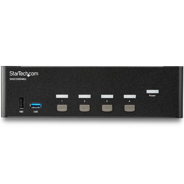 STARTECH.COM KVM Switch HDMI 4 Port - 4K 30 Hz - KVM Extender für HDMI - KVM HDMI Umschalter