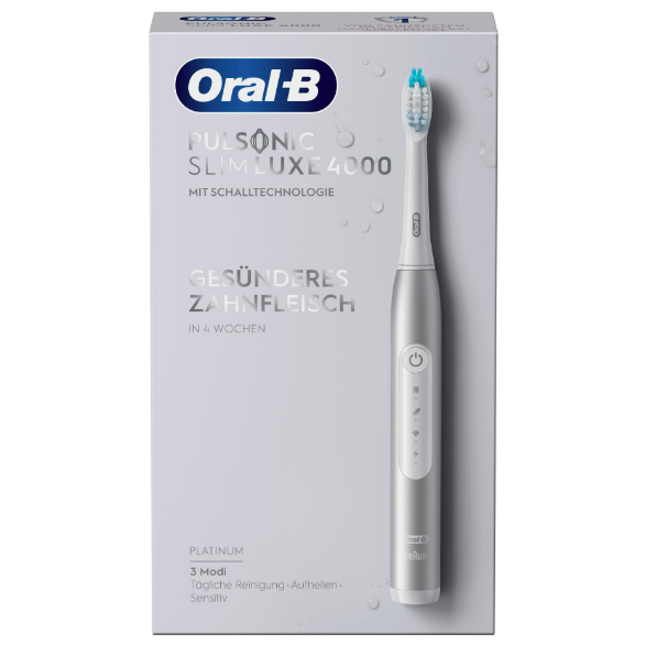 Braun Oral-B Pulsonic Slim Luxe 4000 Elektrische Schallzahnbürste, platin