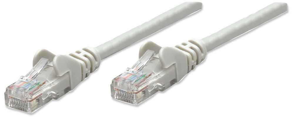 INTELLINET Patchkabel RJ45 U/UTP Cat5e 1.0m Hebelschutz grau