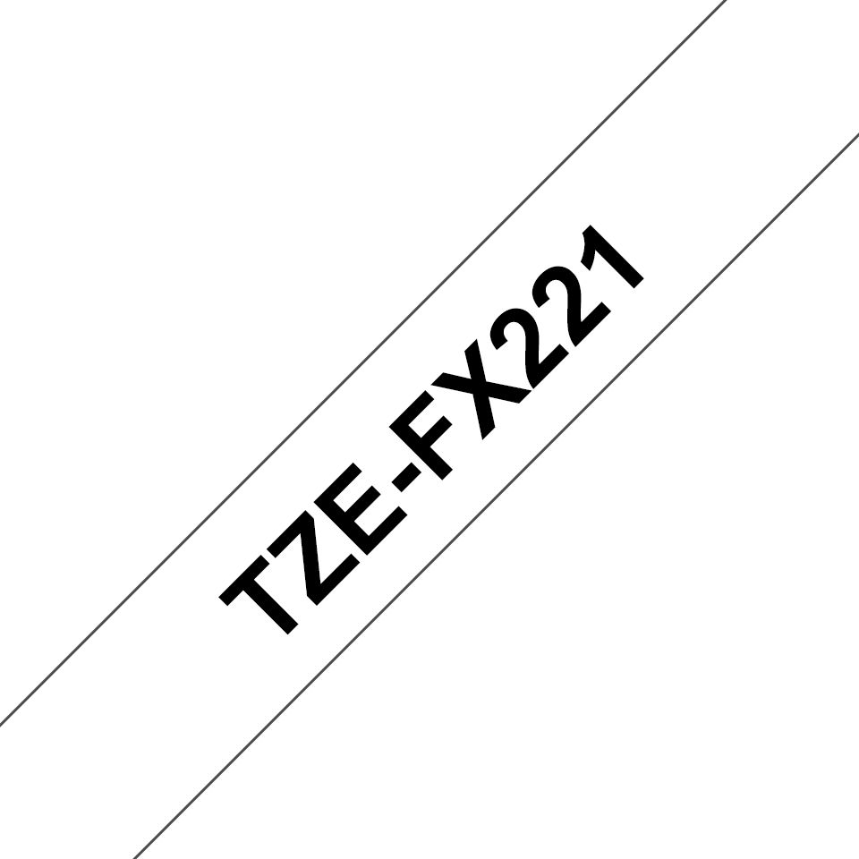 TZE-FX221 LAMINATED TAPE 9 MM BLACK ON WHITE / FLEXI-TAPES