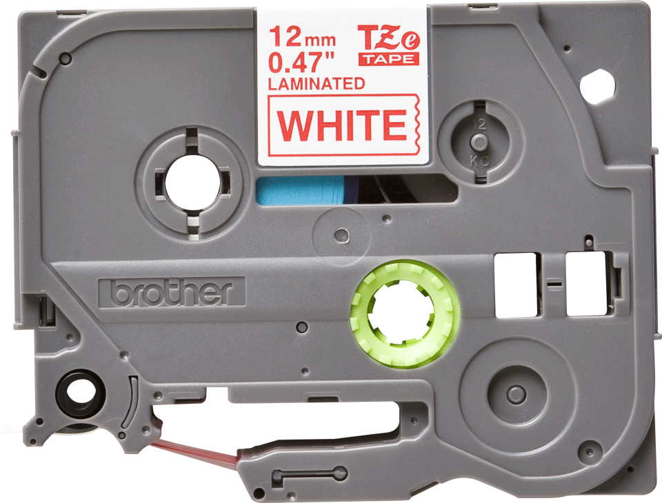 TZE-232 LAMINATED TAPE 12MM 8M RED ON WHITE
