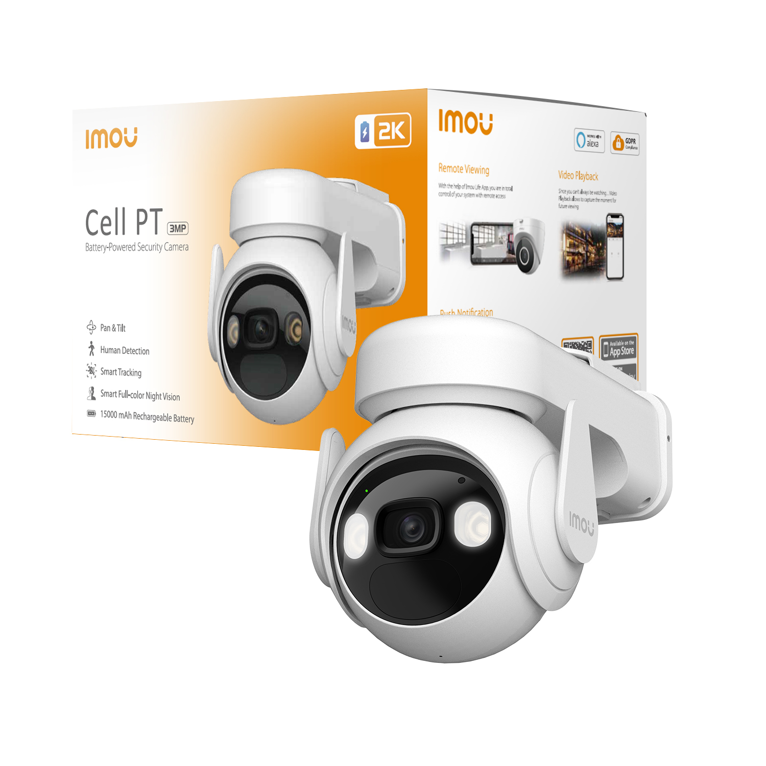 IMOU IPCam Cell PT 3MP WLAN 2K IR 20m