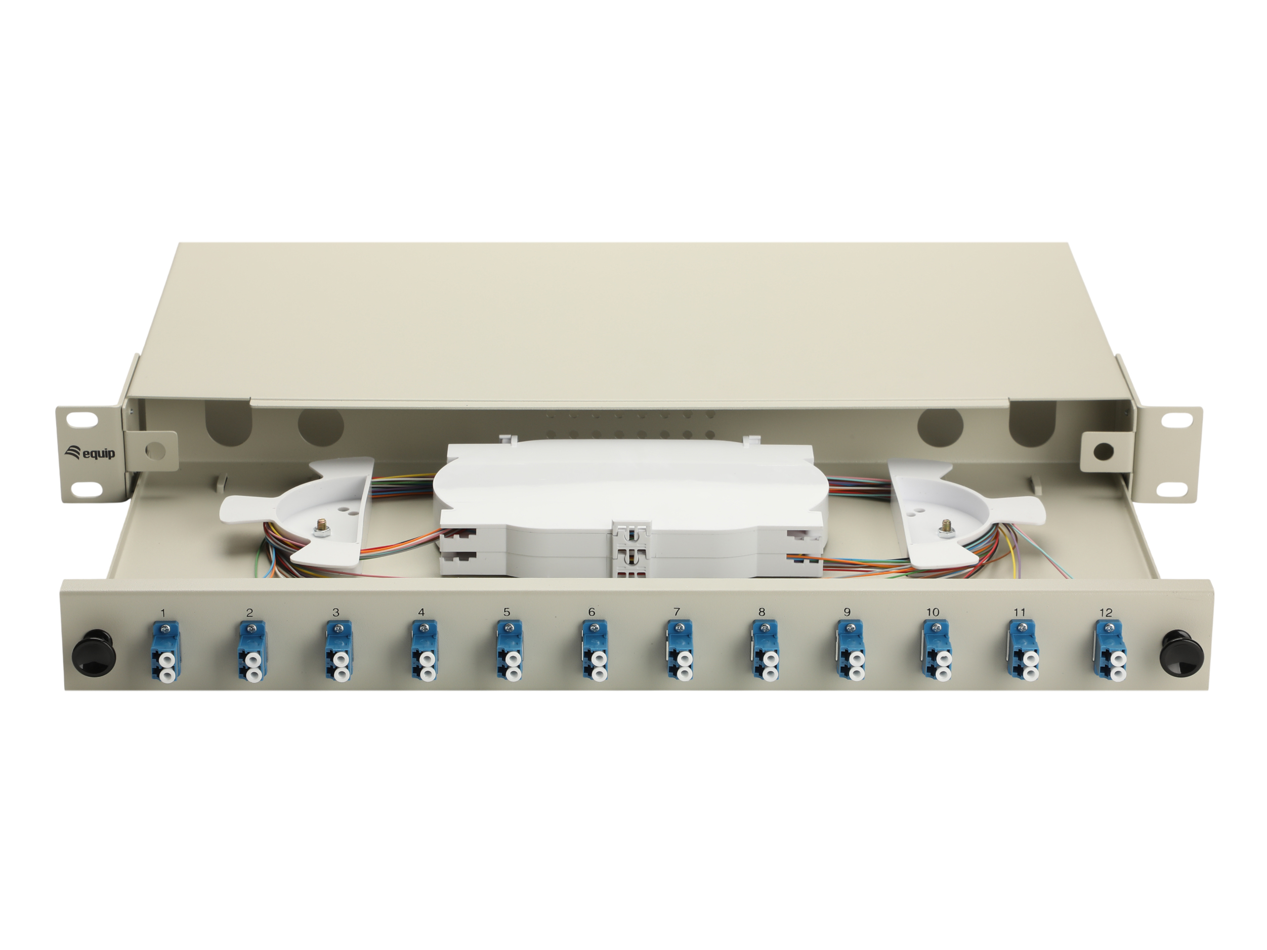 Equip LWL-Spleißkasten 12-Port LC-Duplex OS2 1U komplett gr