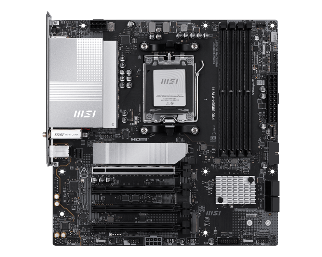 MSI PRO B850M-P WIFI AM5 mATX MB 4xDDR5 4xSATA 3xM.2