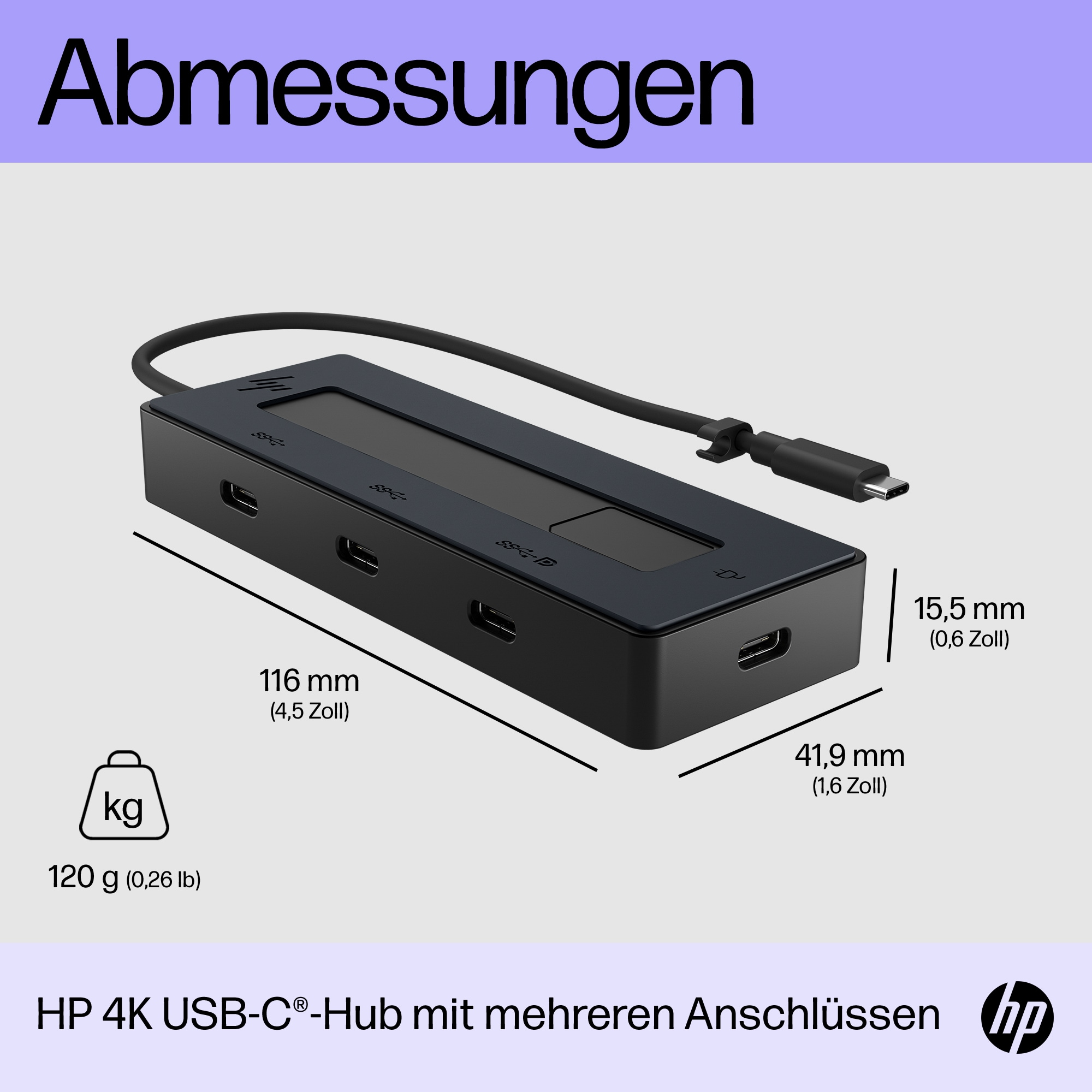 HP Notebook Dockingstation USB-C 4K USB-C Multiport Hub