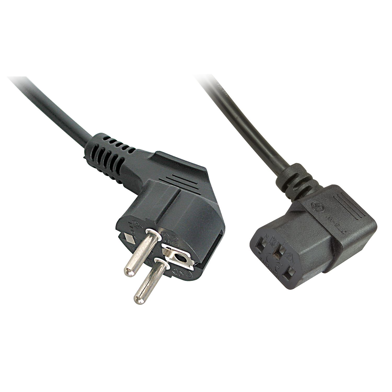 LINDY IEC-Netzkabel abgewinkelt Schuko an C13 5m