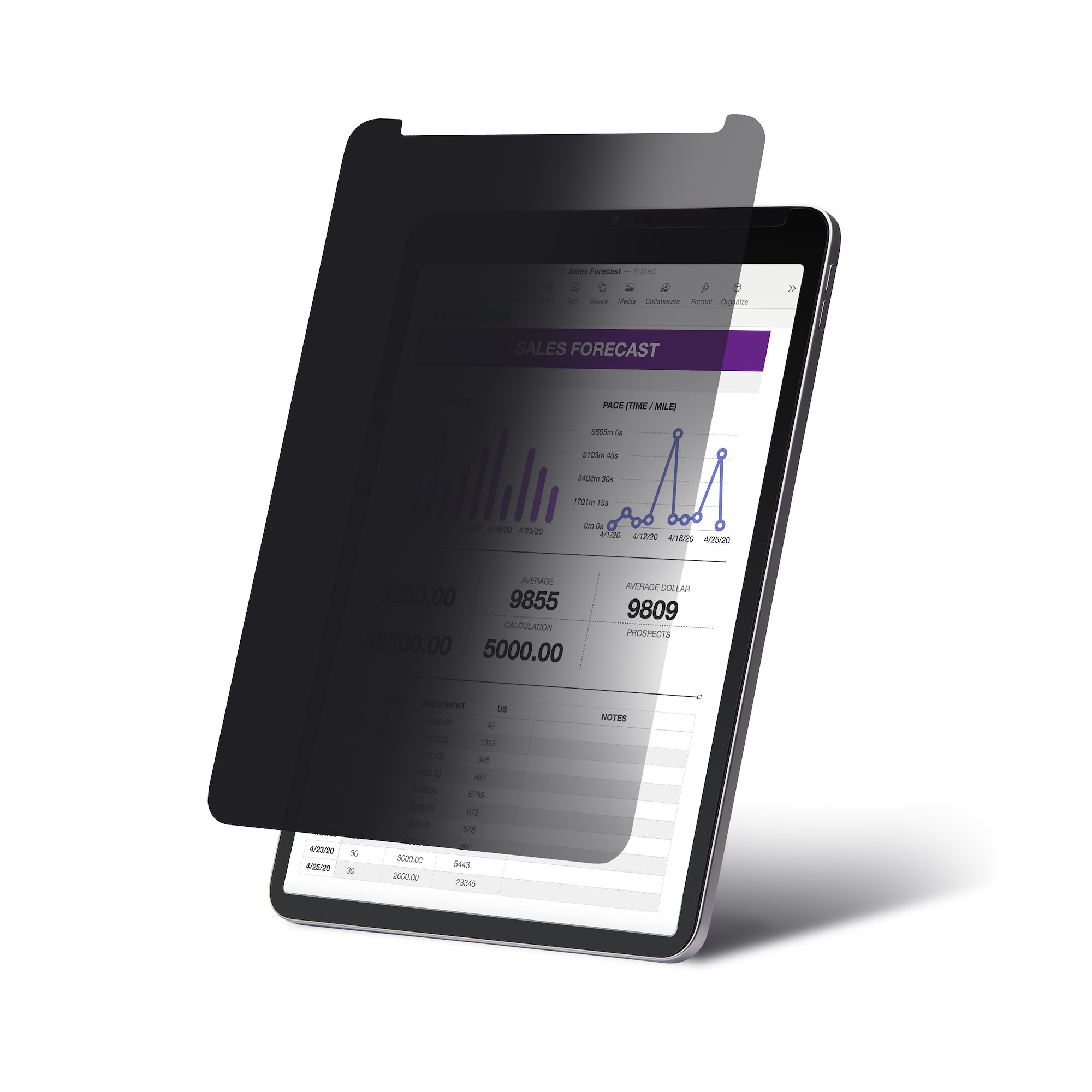 STARTECH.COM 4-Wege Blickschutz fur 32,77cm 12,9Zoll iPad Pro 3.Gen und höher Hoch-/Querformat Touch +/- 30 Grad Blickwinkel