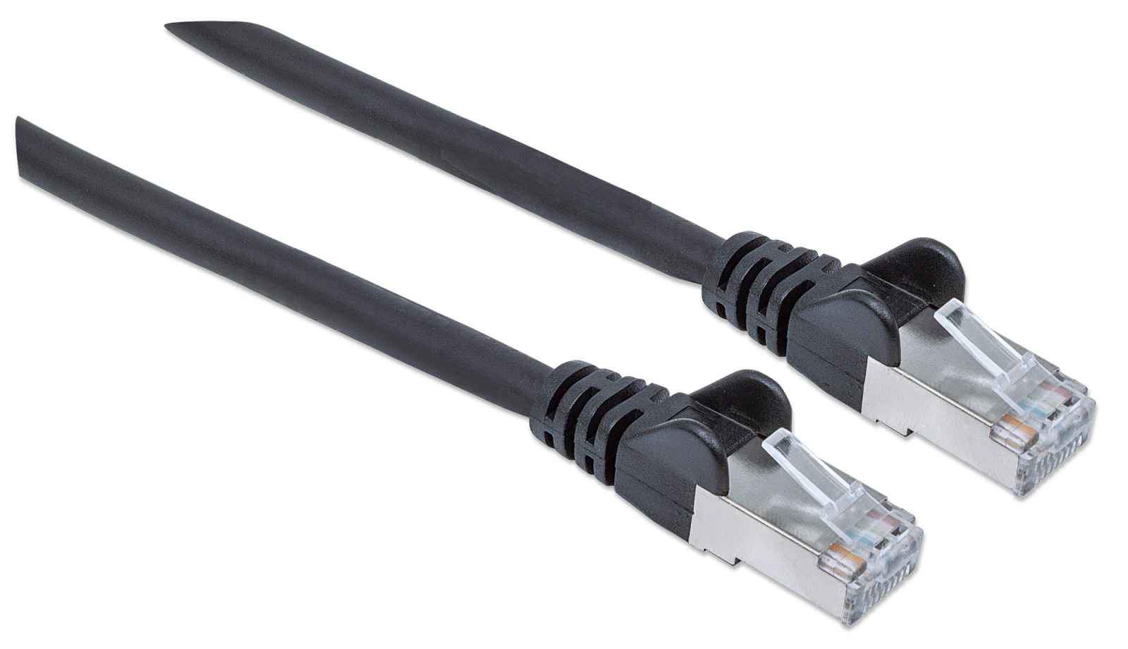 INTELLINET Cat6aPro Kabel Cat7 Rohkabel 0,25m schwarz RJ45 Vollkupfer LS0H halogenfrei AWG 26 vergoldete Kontakte 10 Gigabit