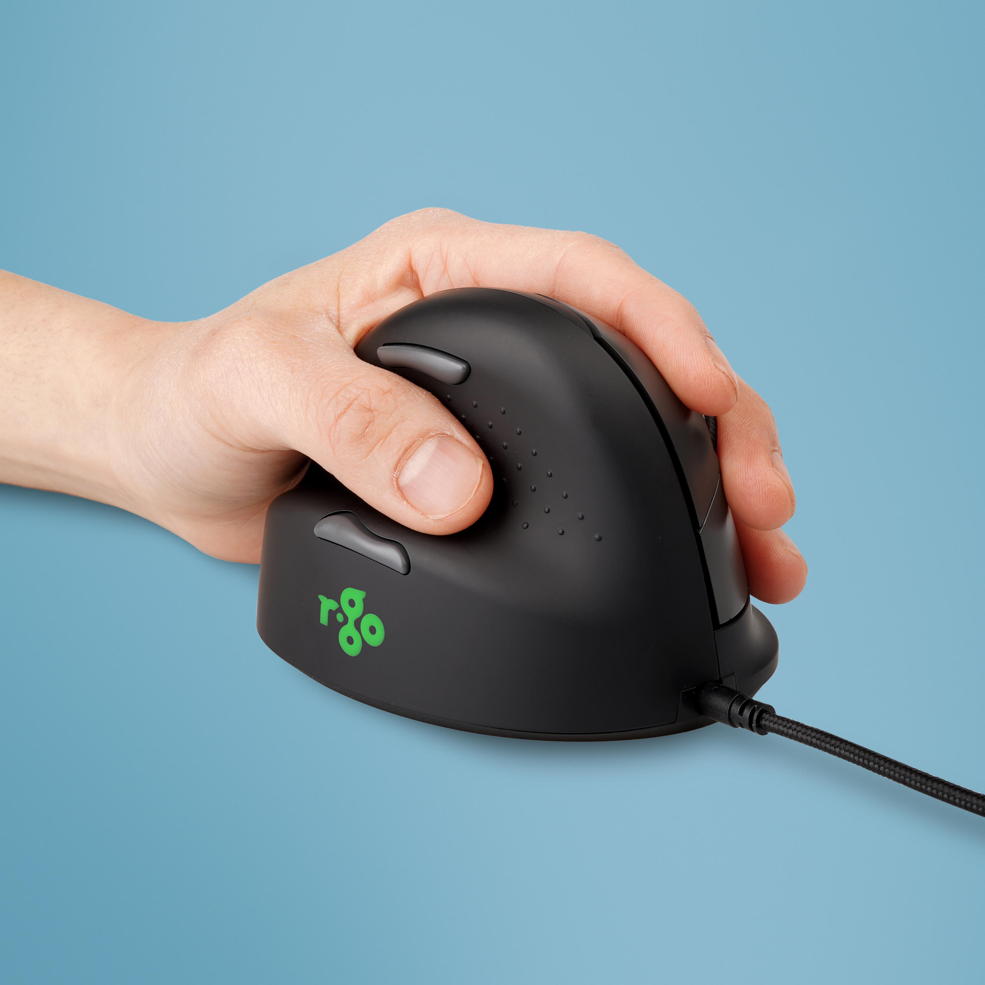 R-Go Maus HE ergonomisch links USB mittel schw./silb retail
