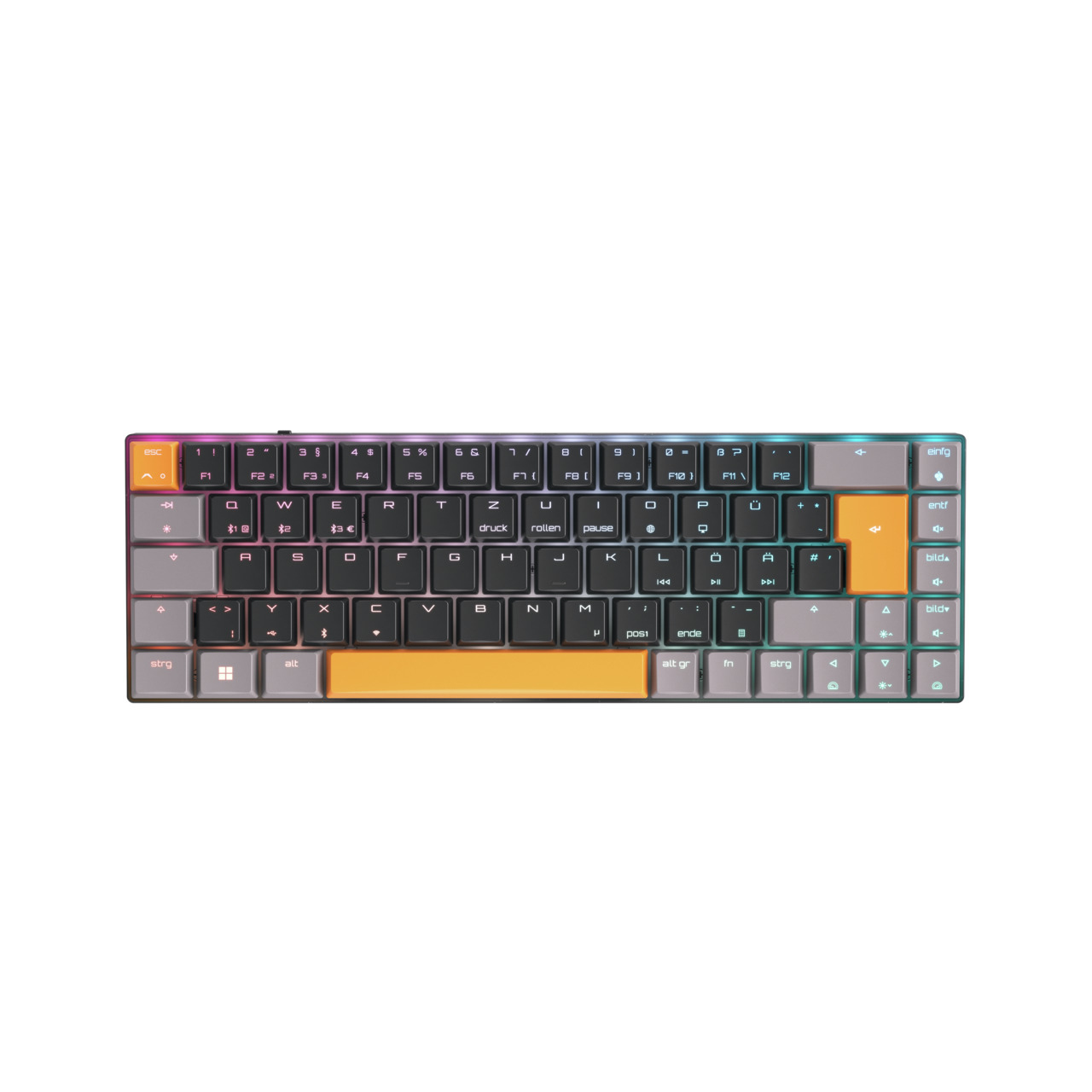 CHERRY XTRFY MX-LP 2.1 COMPACT Wireless Tastatur RGB DE sw