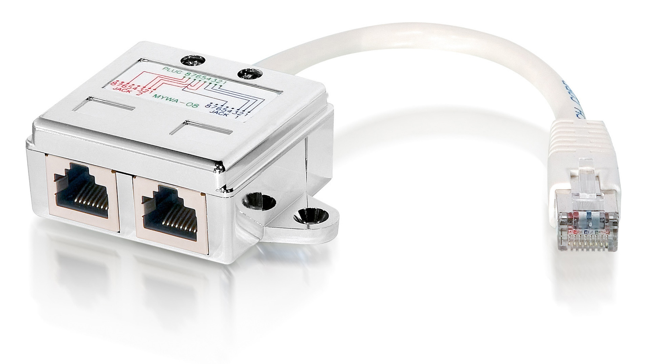 Equip 2-Port Splitter Cat5e RJ45->2xRJ45 FTP St/Bu 0.15m Polybeutel