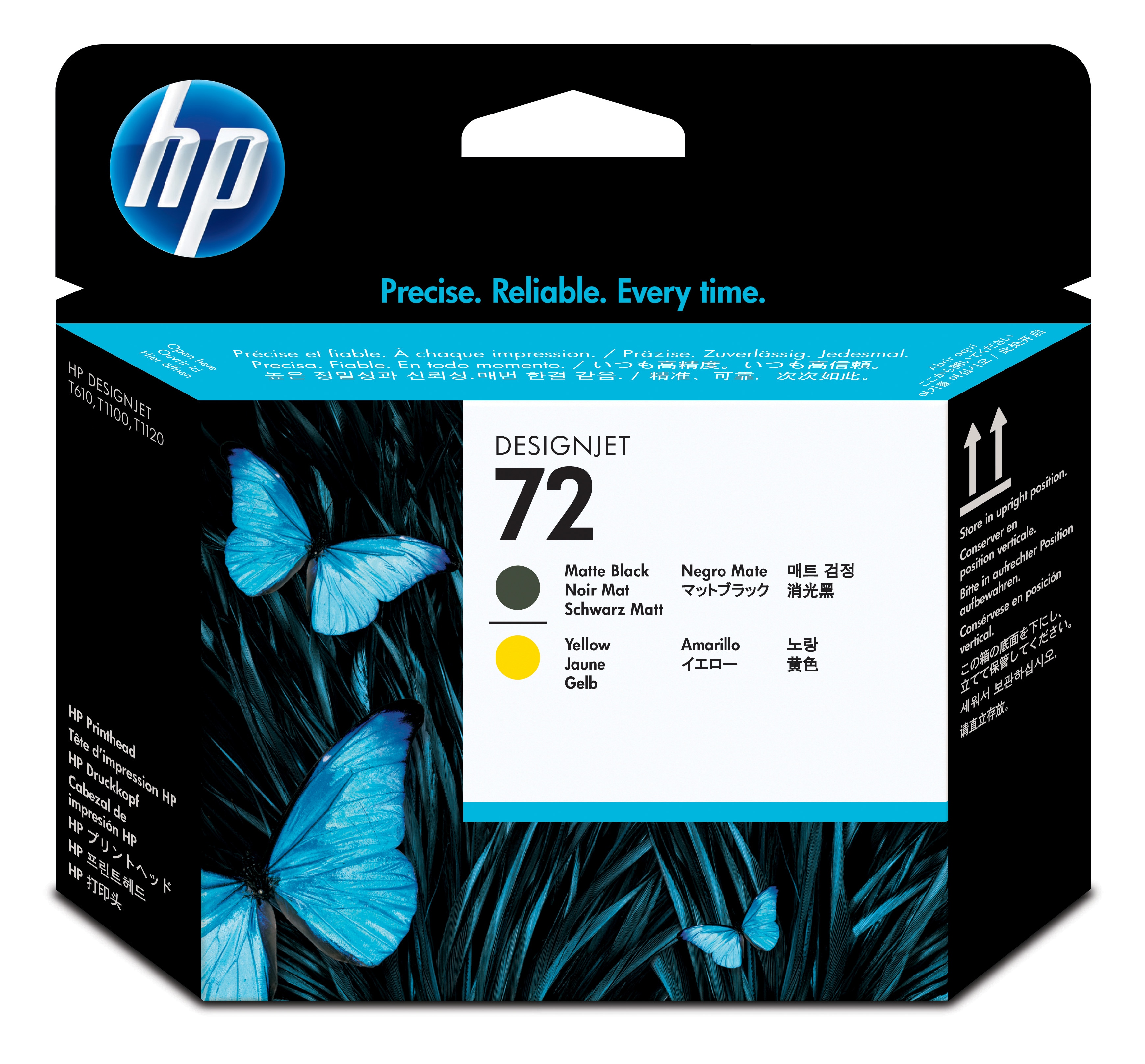HP 72(C9384A) schwarz matt, gelb Druckkopf