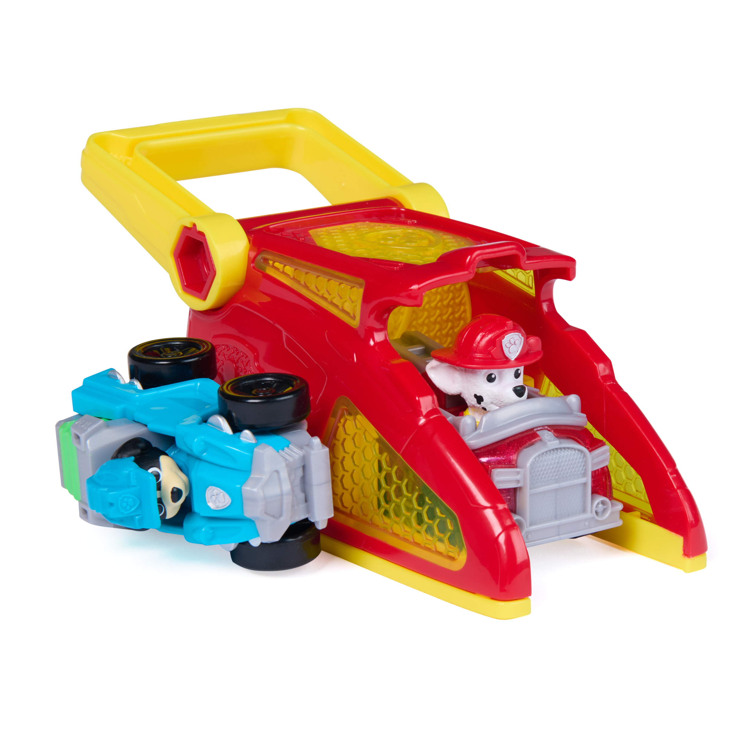 Paw Patrol - Pup Squad Launcher mit Marshall und Rex Fahrzeugen, Spielfahrzeug