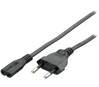 Equip Stromkabel 2pin Euro ->C7 St/Bu schwarz 1.80m PVC Polybeutel