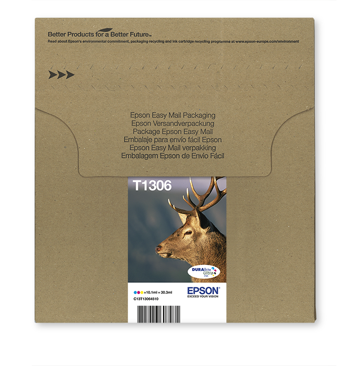 EPSON 1LB Multipack 3-colours T1306 DURABrite Ultra Ink EasyMail