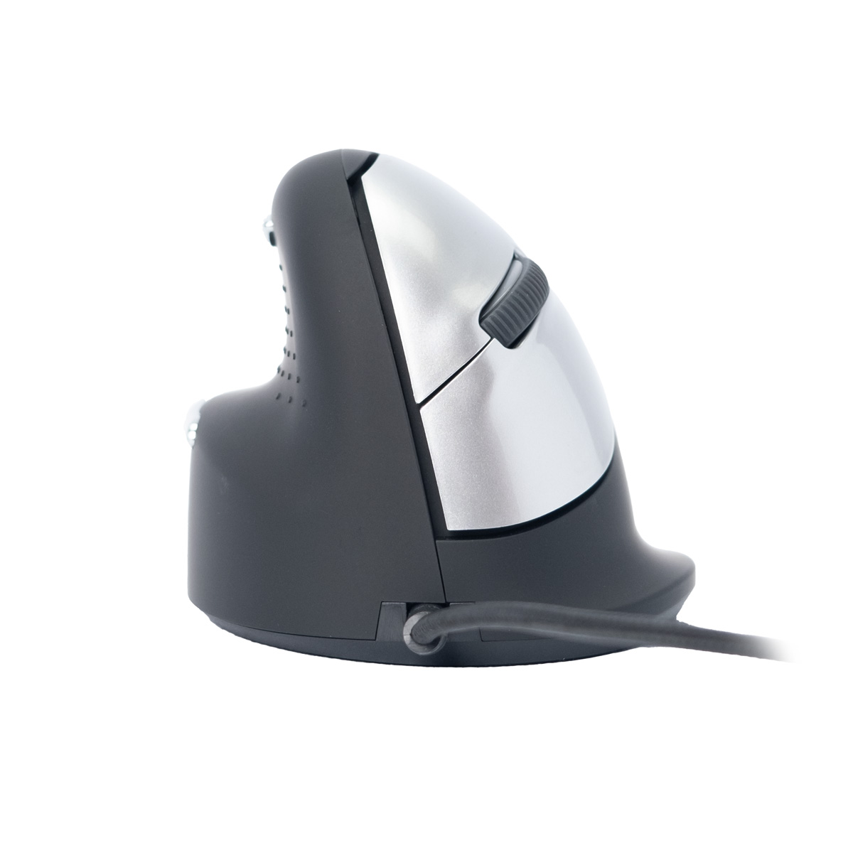 R-Go Maus HE ergonomisch links USB groß schw./silb