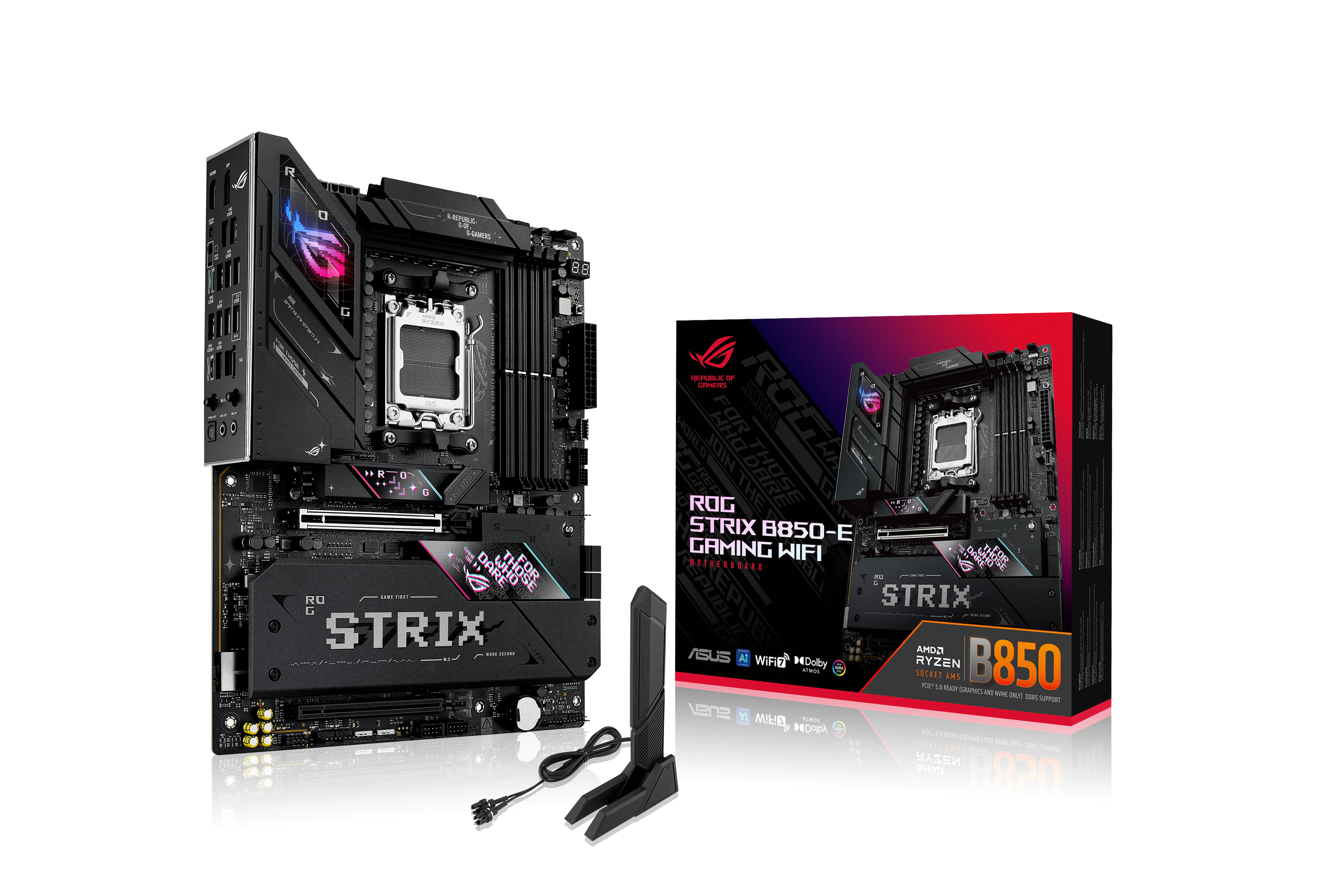 ASUS ROG STRIX B850-E GAMING WIFI AM5 DDR5 ATX MB 1xHDMI 1xDP 5xM.2 4xSATA