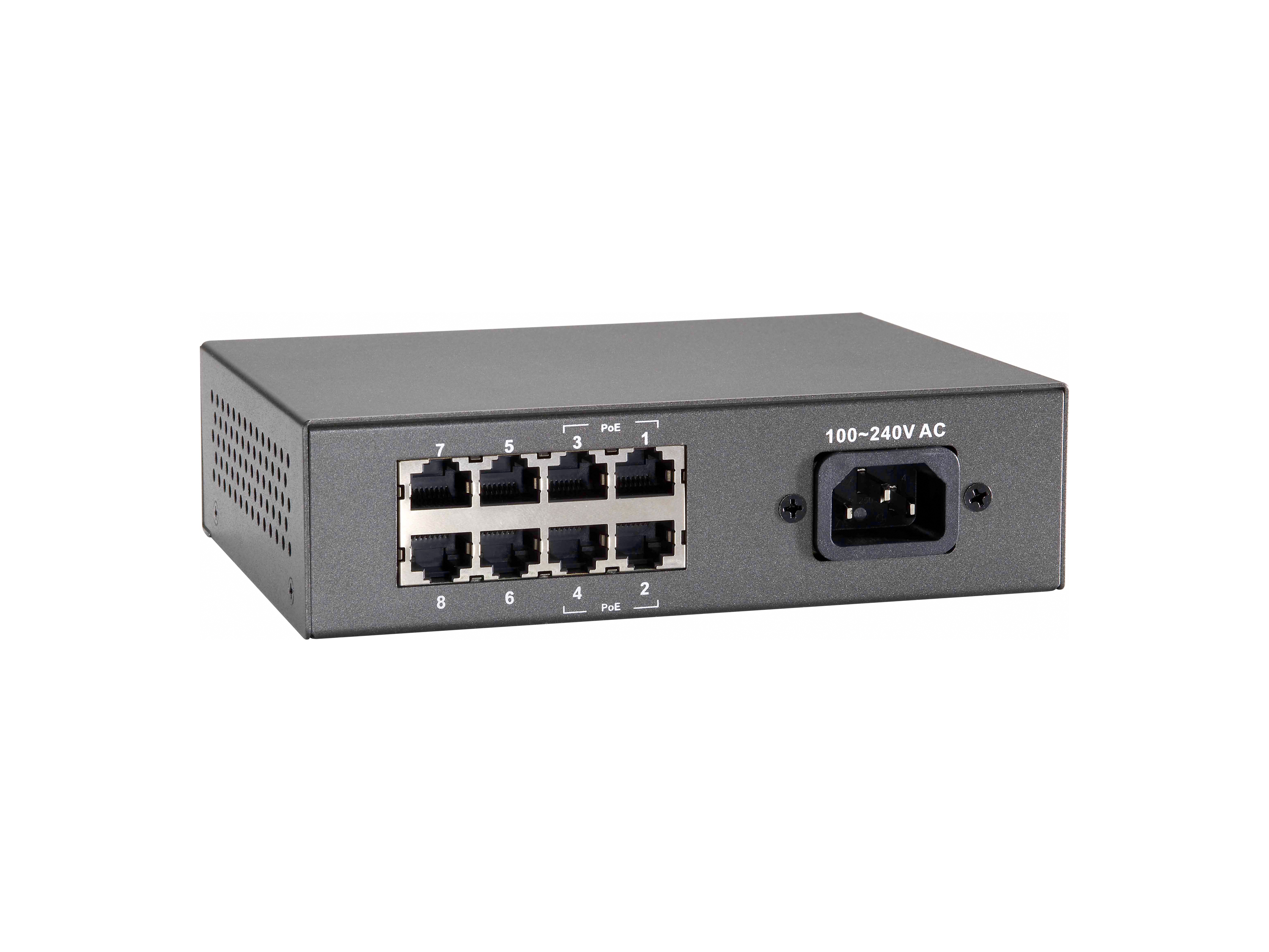 LevelOne PoE+Switch 4xFE PoE/4xFE 65W Metall