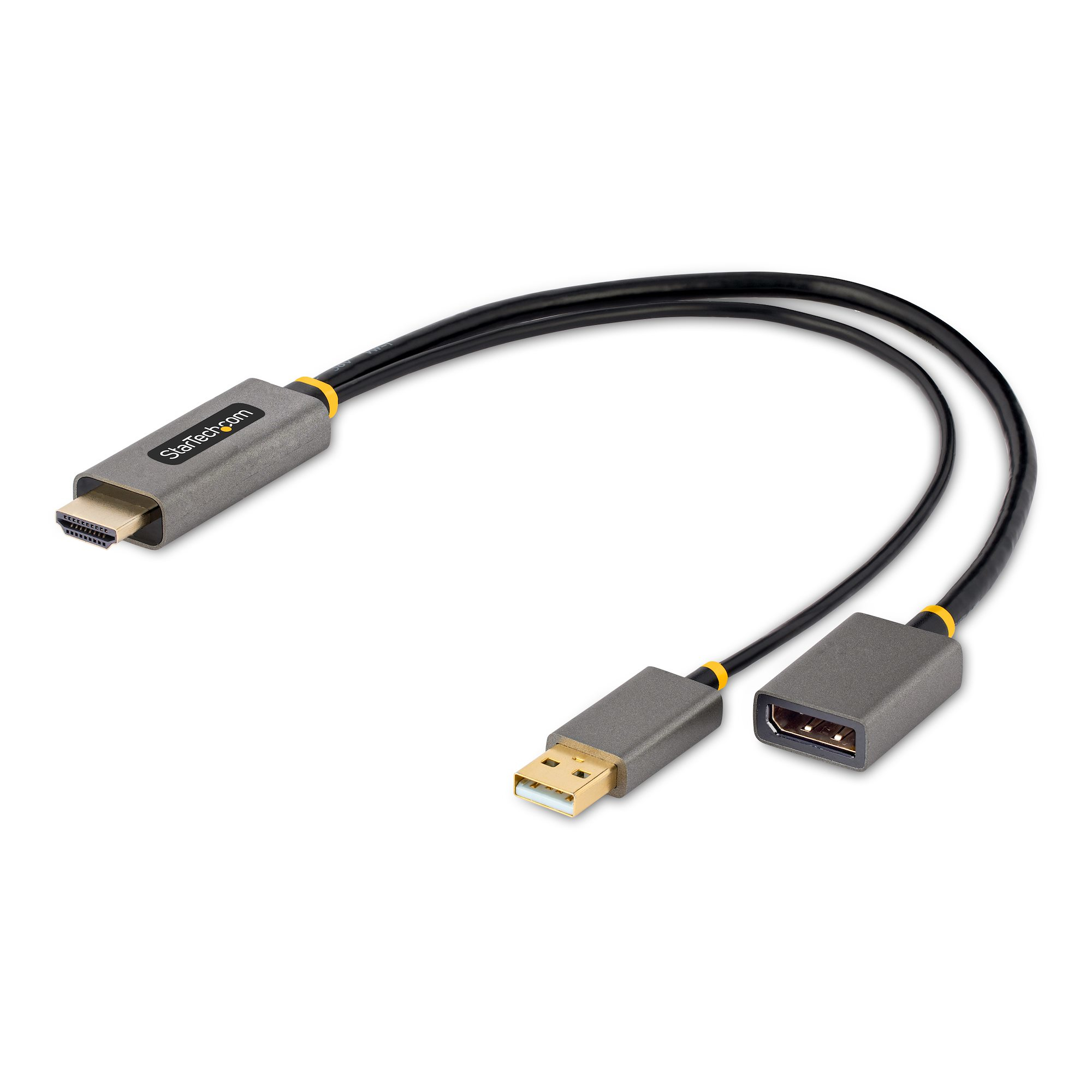 STARTECH.COM 30cm HDMI auf DisplayPort Adapter/Kabel Aktiver 4K 60Hz HDMI 2.0 auf DP 1.2 Konverter HDR USB Busbetrieben HDMI zu DP