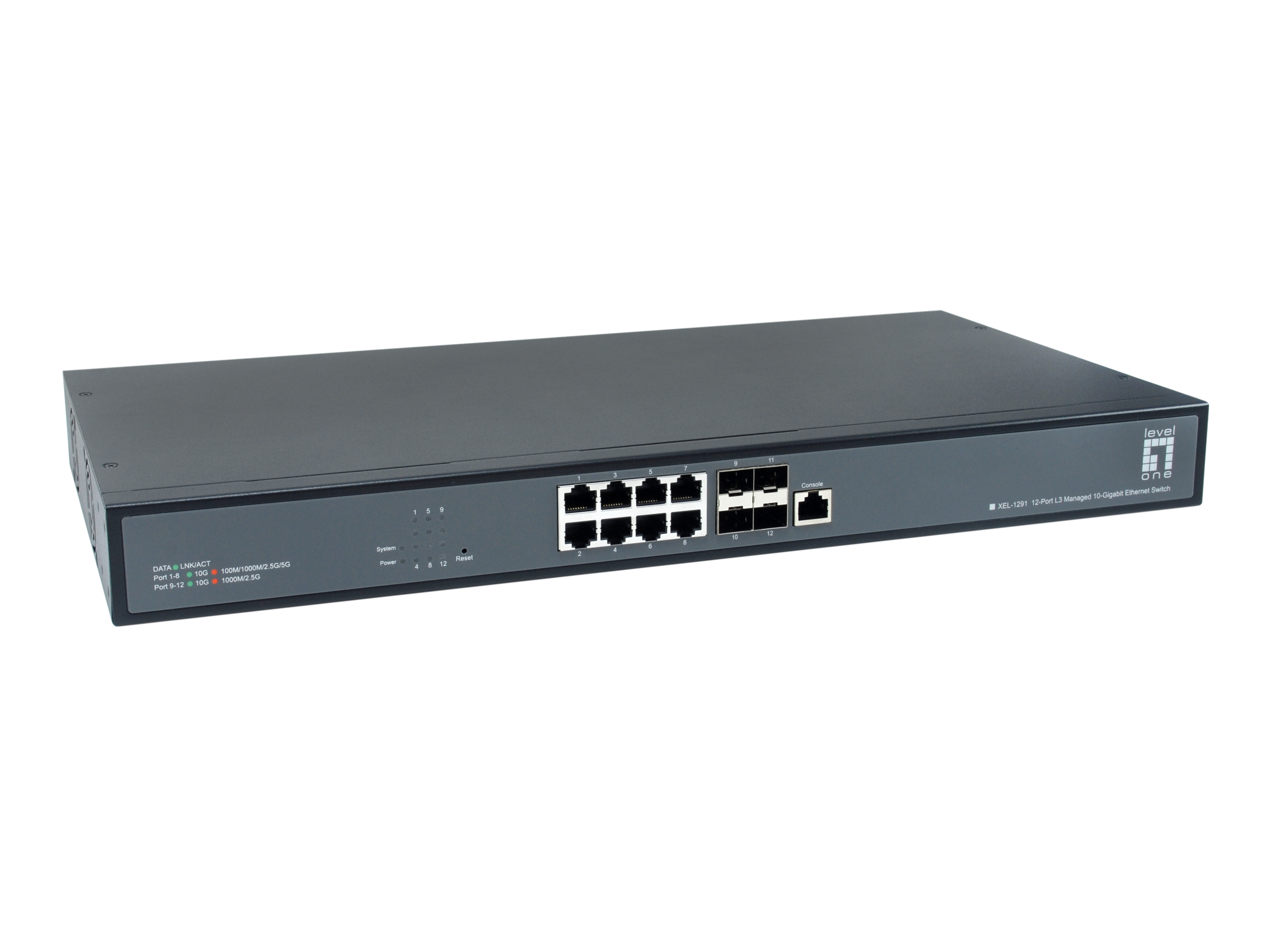 LevelOne Switch 8x10GE/4x10GSFP+ 19 Managed L3