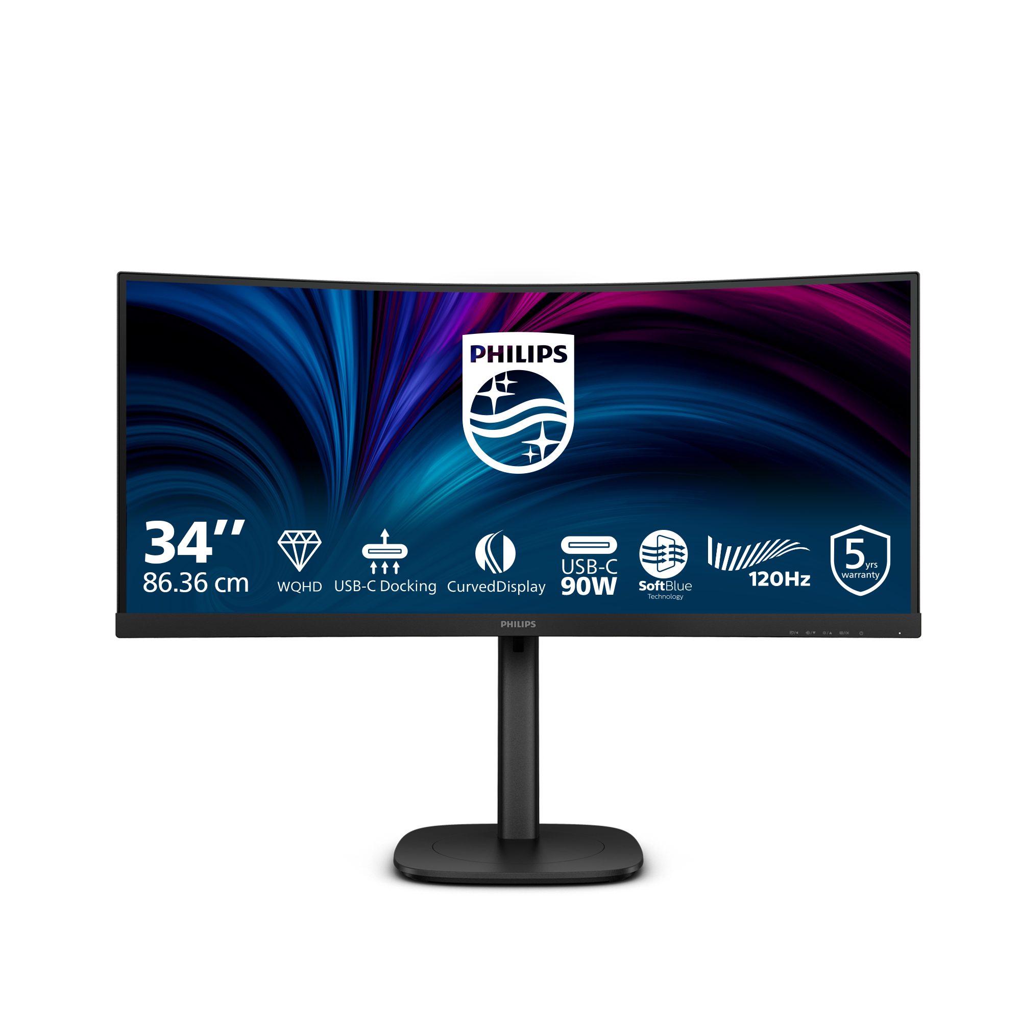 Philips 86,4cm (34,0) 34B2U3600C 21:09 HDMI+DP+USB-C black