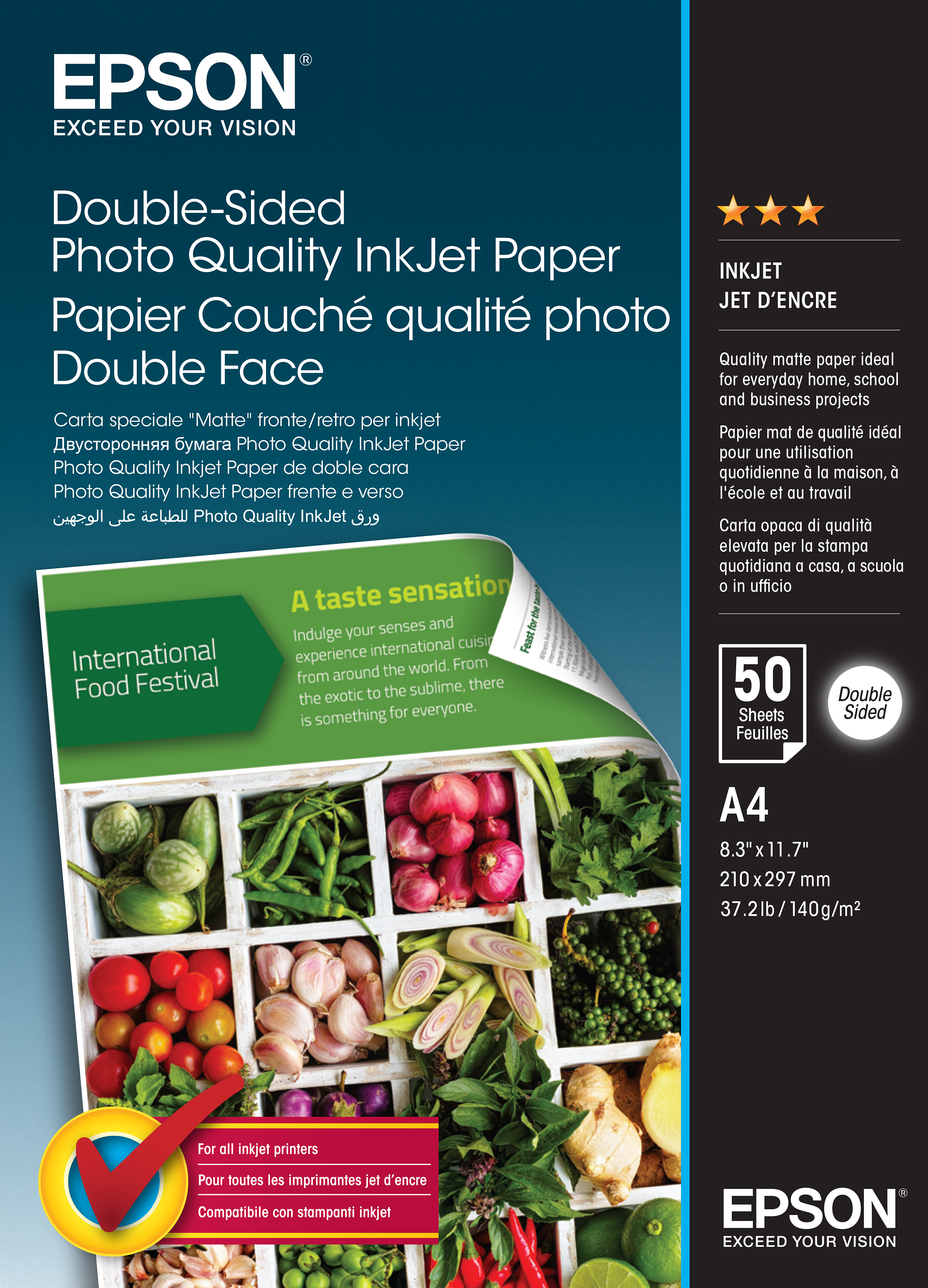 EPSON Fotopapier C13S400059 DIN A4 matt 140 g/qm 50 Blatt