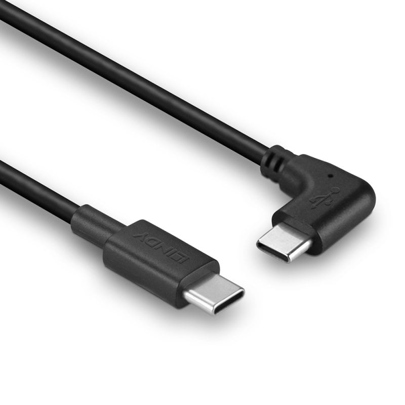 LINDY USB 2.0 Typ C Kabel, 90° gewinkelt 1m