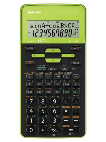 SHARP EL-531TH Wissenschaftlicher Taschenrechner schwarz/grün