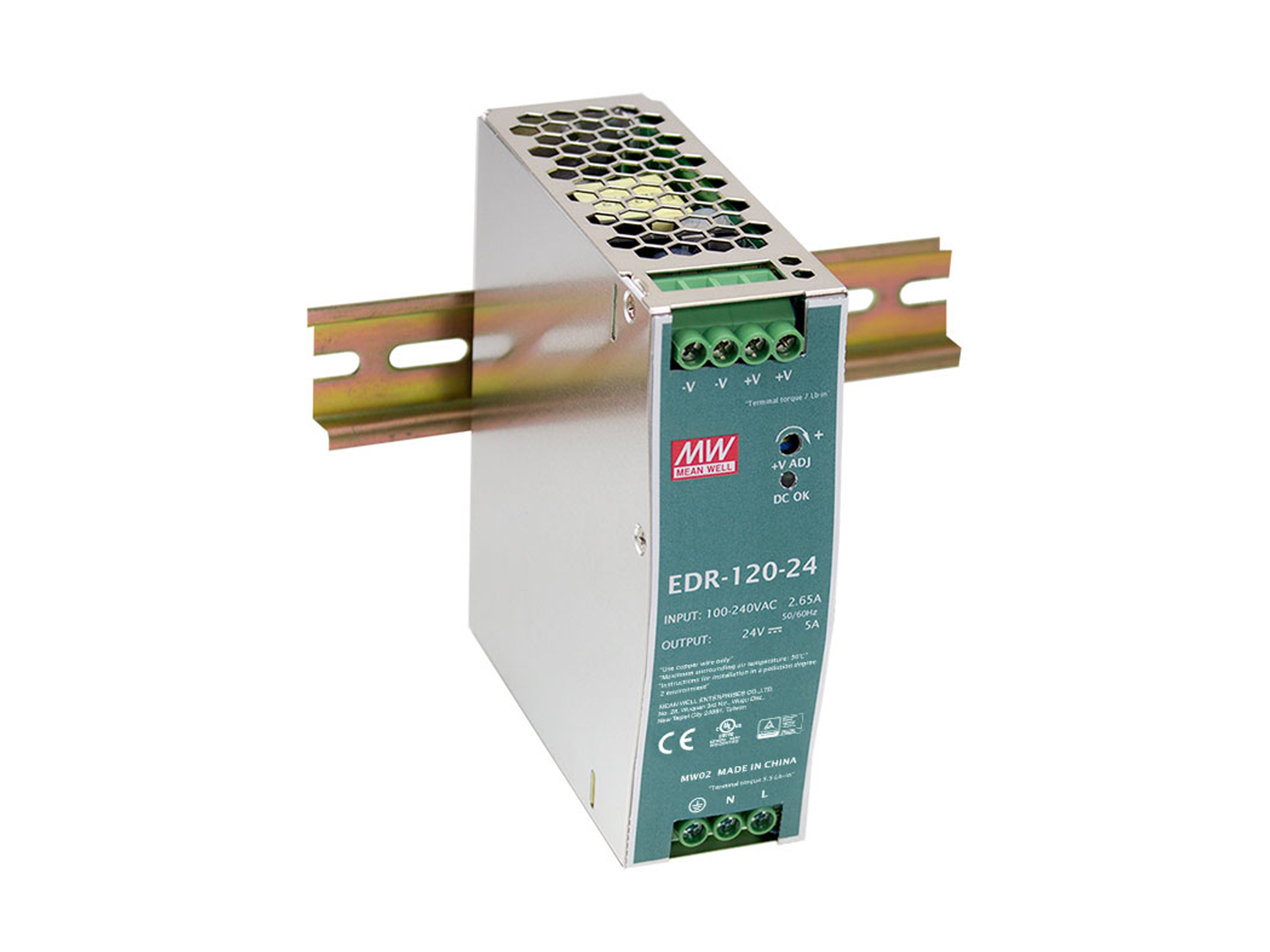 LevelOne Industrie Netzteil 48VDC/120W+DIN-Schiene silber