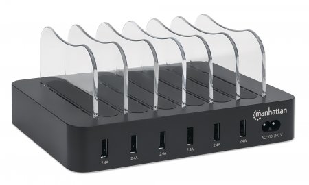 MANHATTAN 6-Port USB-Ladestation USB-A-Ports 2,4 A/5 V 55W