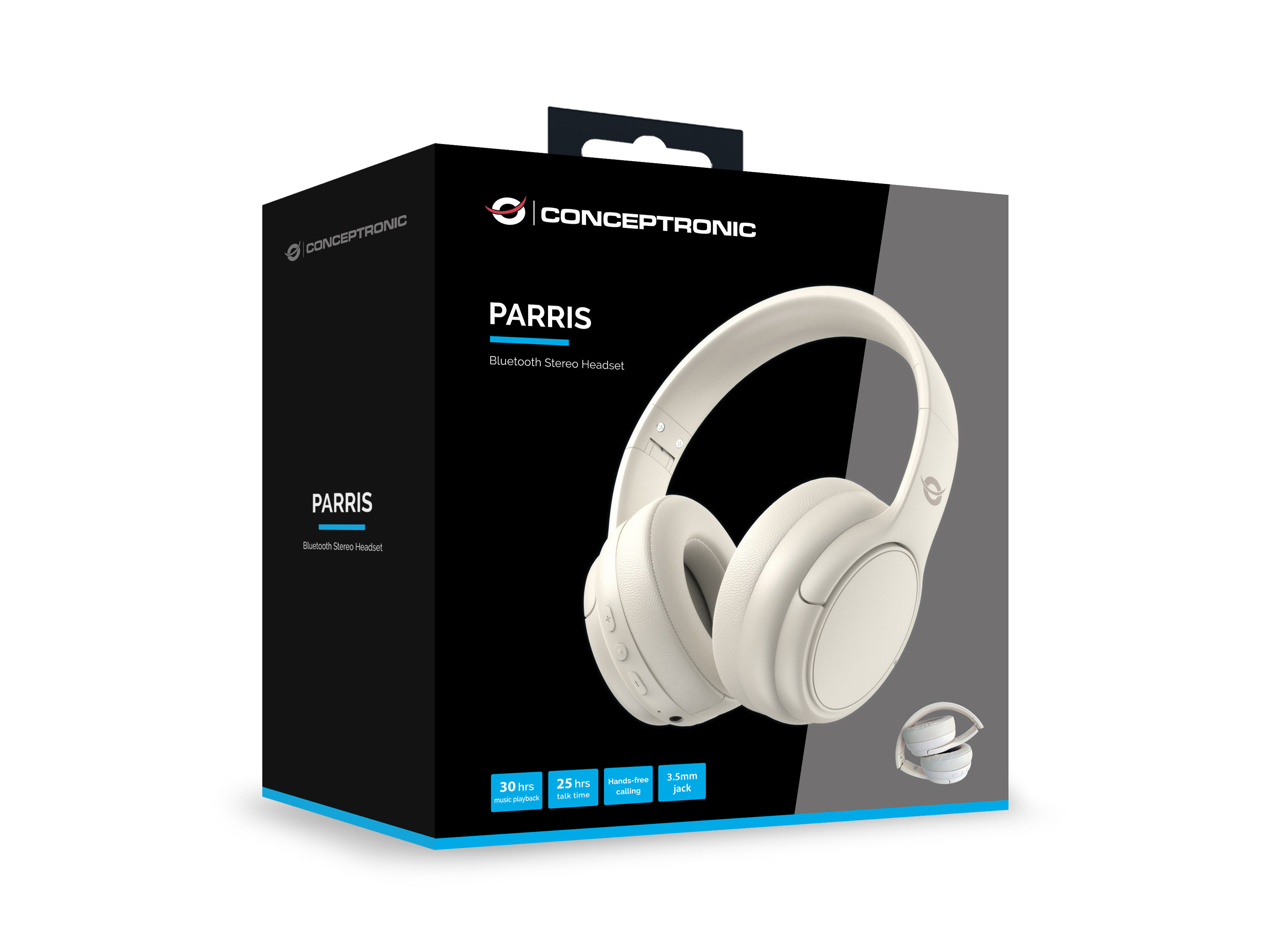 CONCEPTRONIC Headset Stereo WLS BT5.4/Mikro/Faltb. 30Std ws