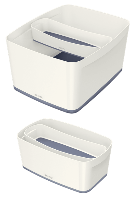 LEITZ MyBox Aufbewahrungsbox 0,6 l perlweiß/grau 30,7 x 10,5 x 5,5 cm, 1 St.