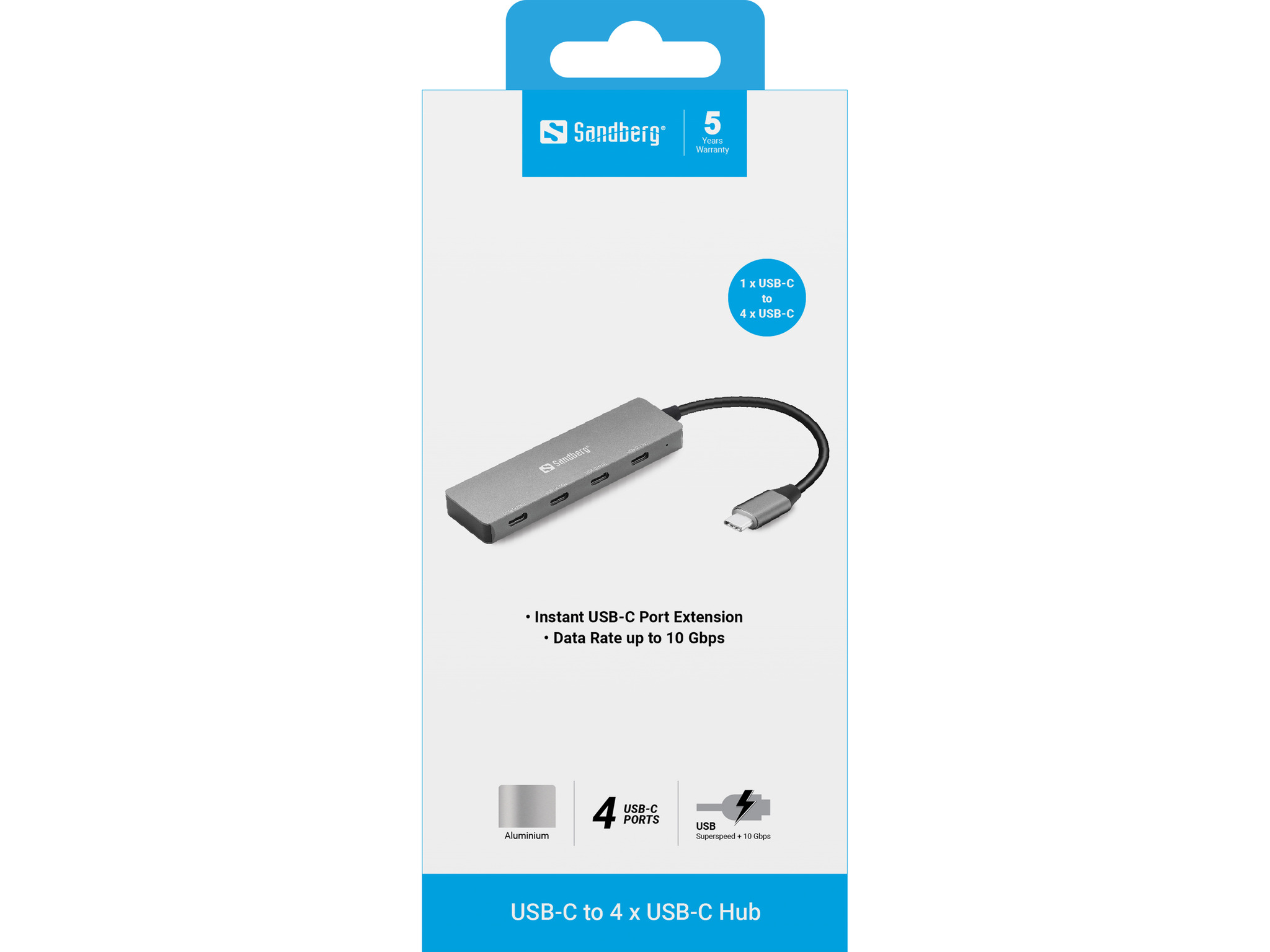 SANDBERG USB-C to 4 x USB-C Hub