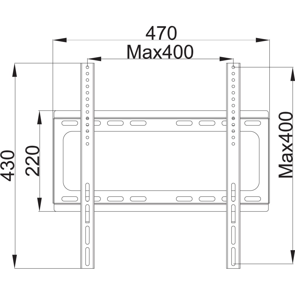 TECHLY Wandhalterung für LCD TV LED 25-56Zoll 63,5-142,24cm slim fix schwarz
