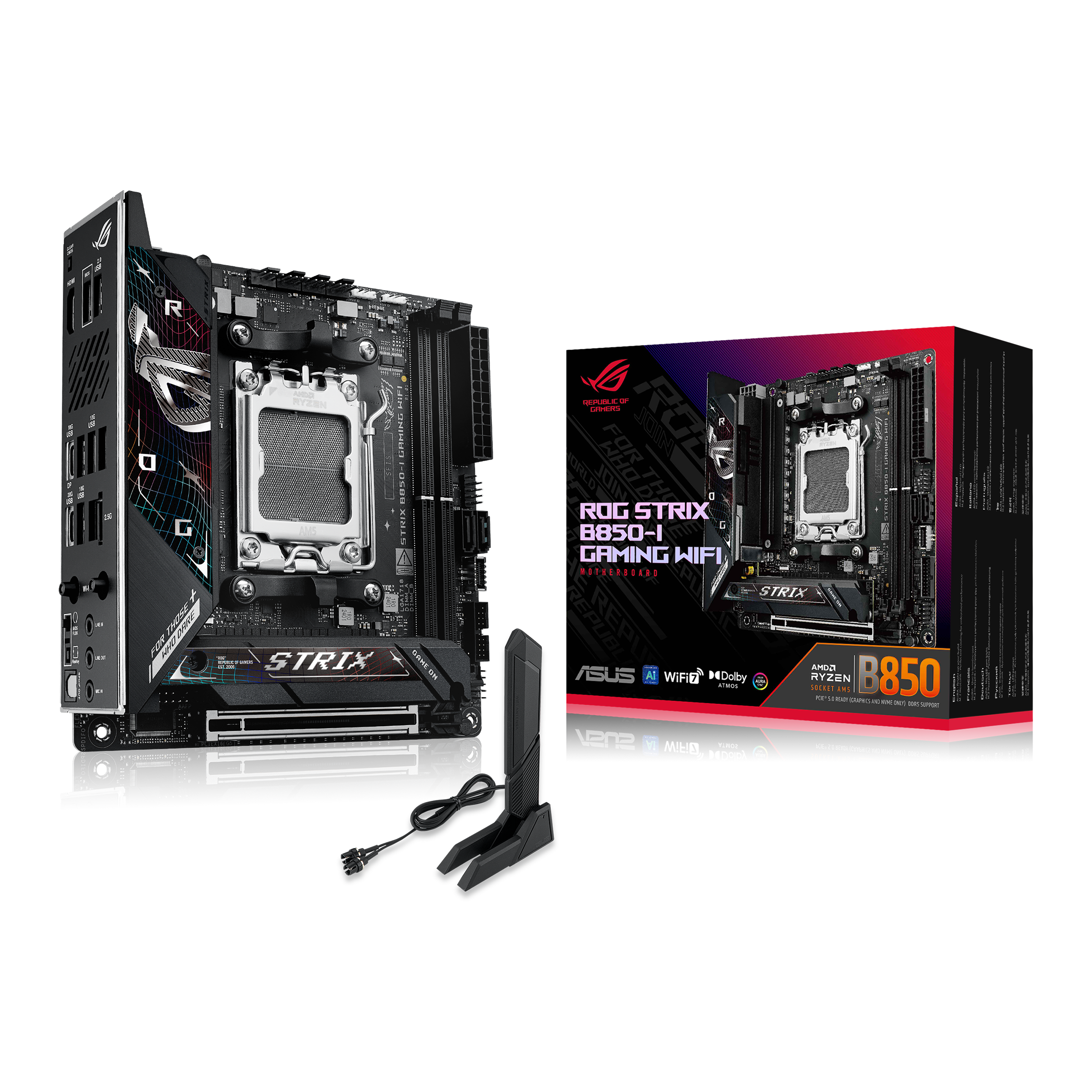 ASUS ROG STRIX B850-I GAMING WIFI AM5 DDR5 ATX MB 1xHDMI 2xM.2 2xSATA