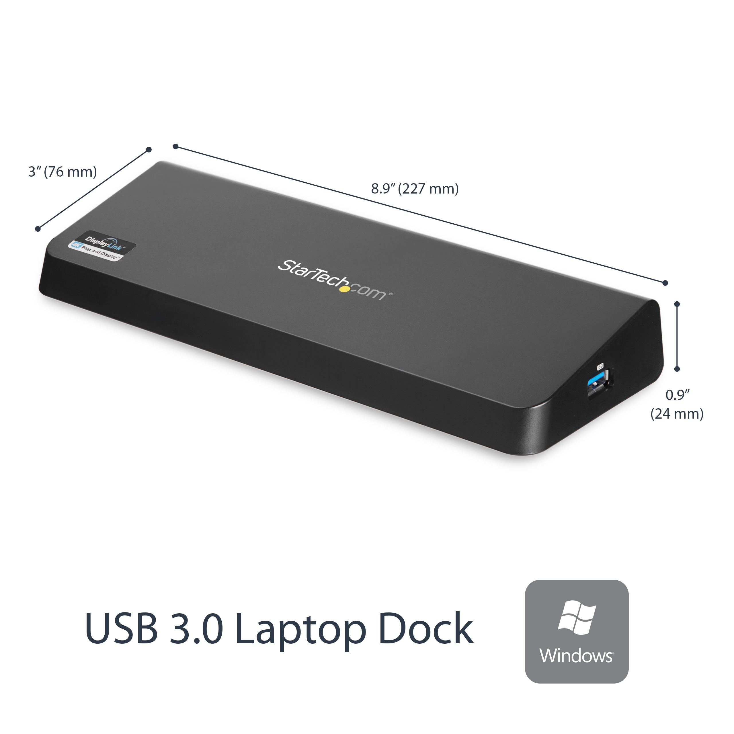 STARTECH.COM USB 3.0 Docking Station - 4K - HDMI / DisplayPort - with Fast Charge / Ethernet / Audio - Universal Docking Station