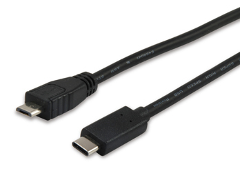 Equip Kabel USB-C2.0->Micro-B St/St 1.00m schwarz Polybeutel