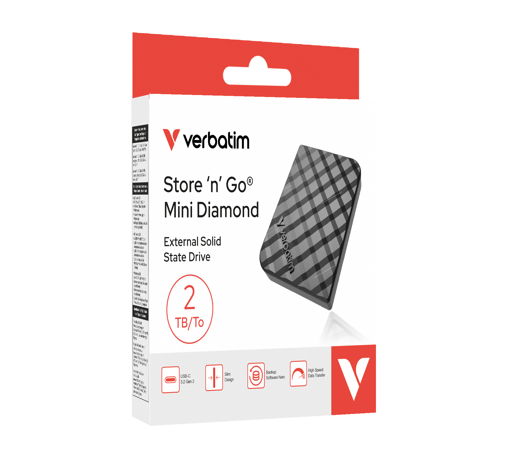 verbatim Store n Go Mini Diamond 2 TB externe SSD-Festplatte schwarz