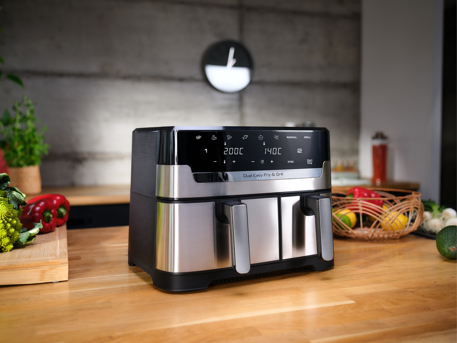Tefal EY905D Easy Fry & Grill Dual Heißluftfritteuse ede