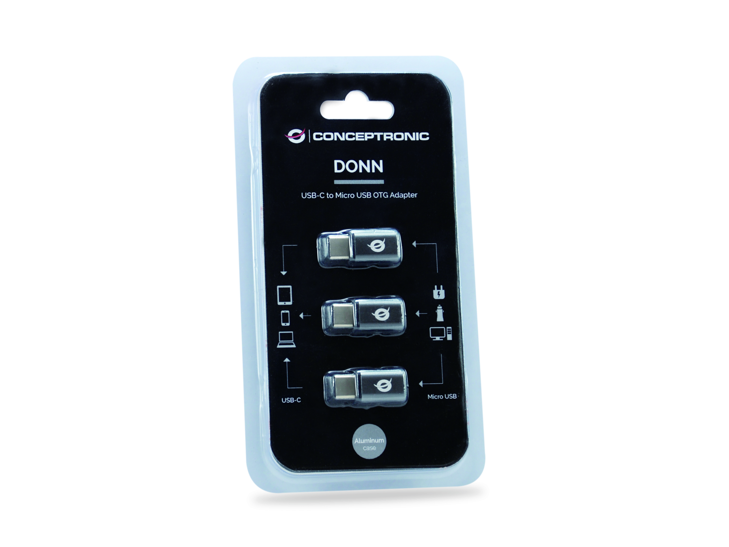 CONCEPTRONIC Adapter USB-C->Micro-B2.0 3Stk 480Mbs OTG gr