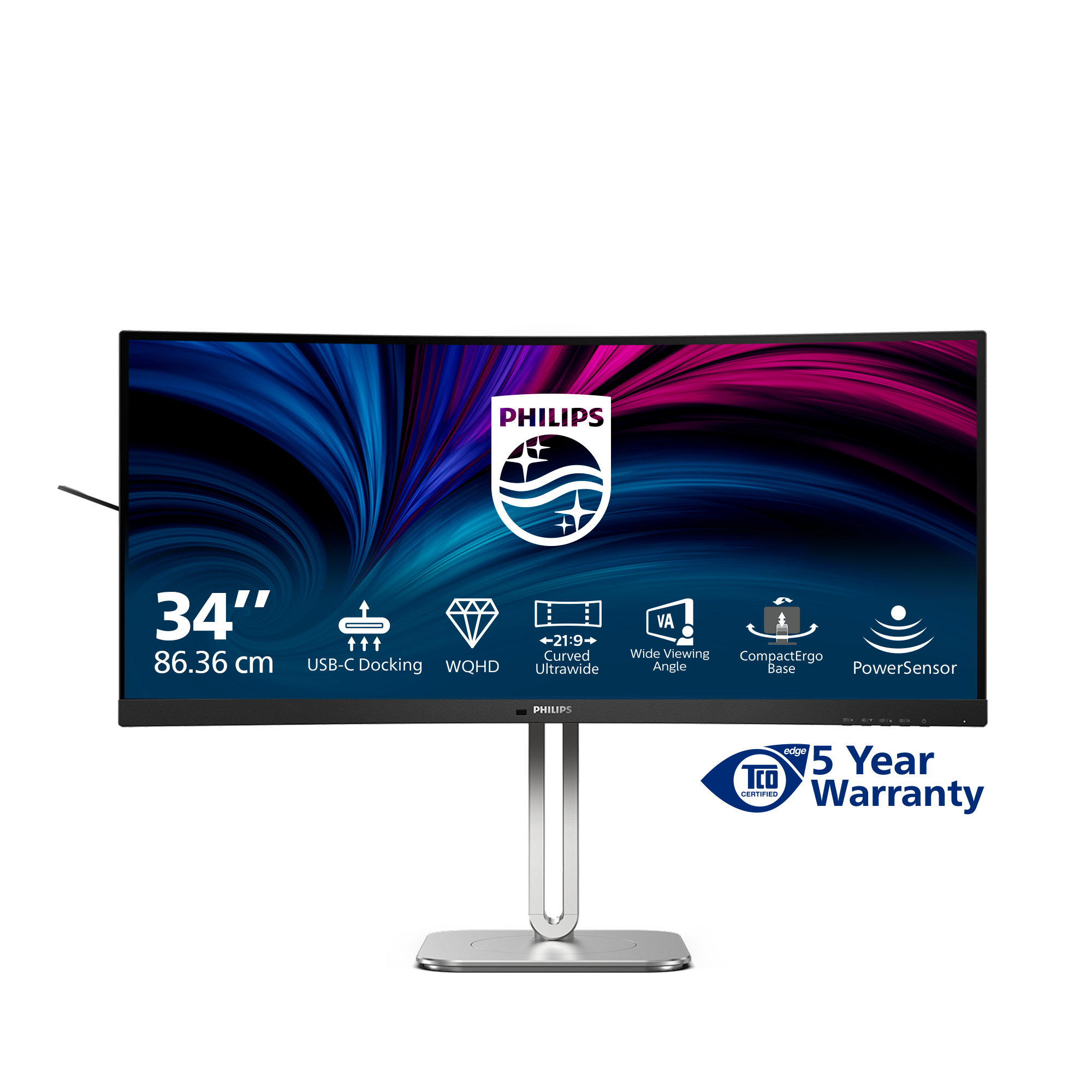 Philips 86,4cm (34,0) 34B2U5600C 21:09 HDMI+DP+USB-C grey