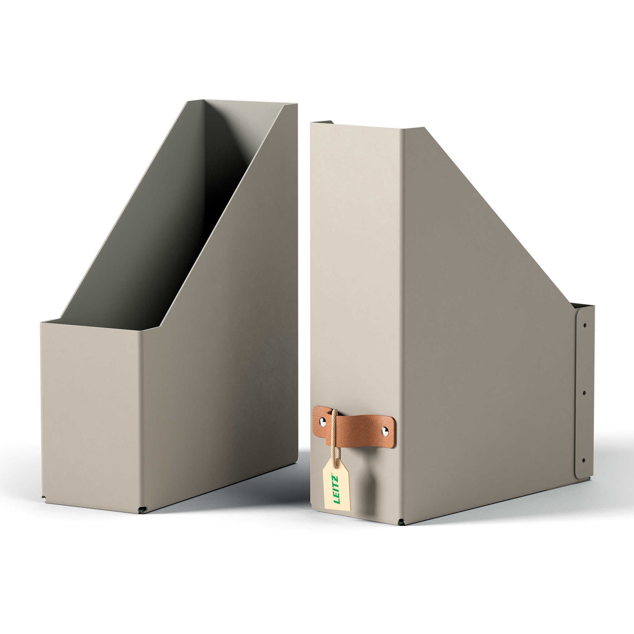 LEITZ Stehsammler Puro 24710012 beige Karton, DIN A4, 2 St.