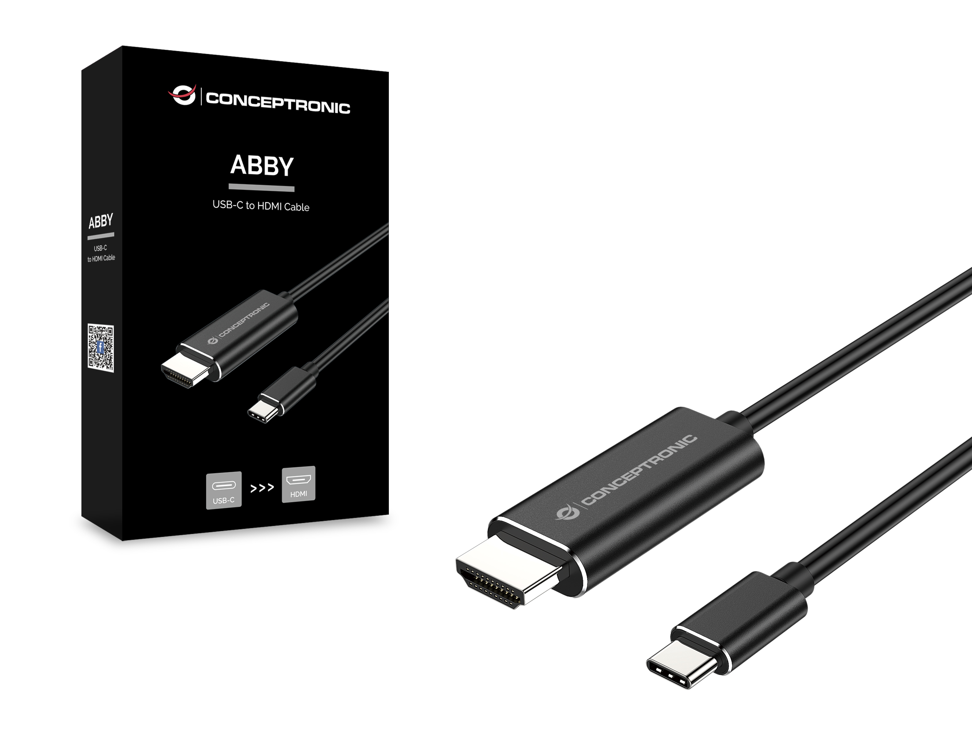 CONCEPTRONIC Adapter USB-C3.2->HDMI1.4 4K/30Hz 2.00m sw