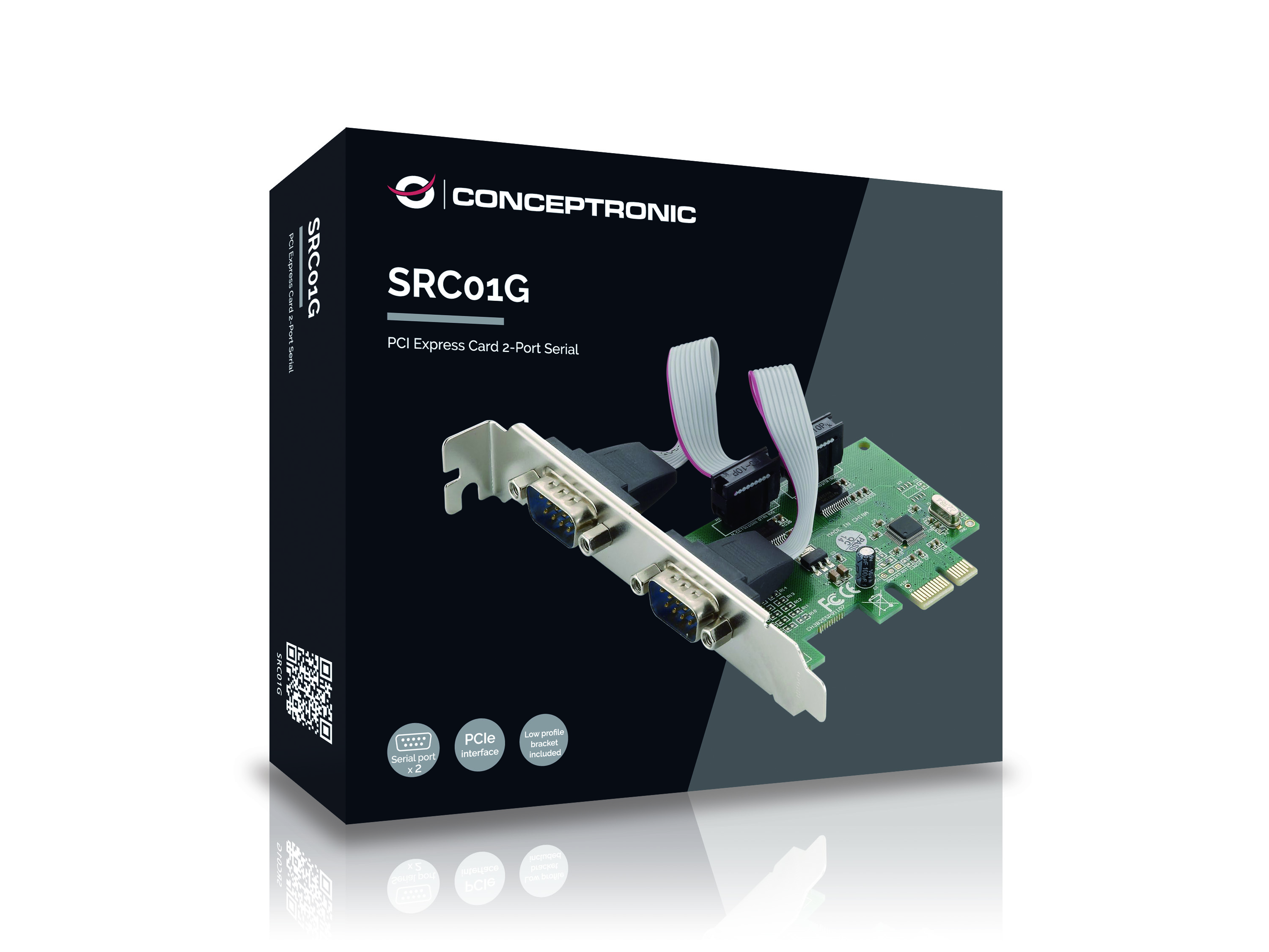CONCEPTRONIC PCIe1x Card 2xRS232-Seriell 2.5Gbps