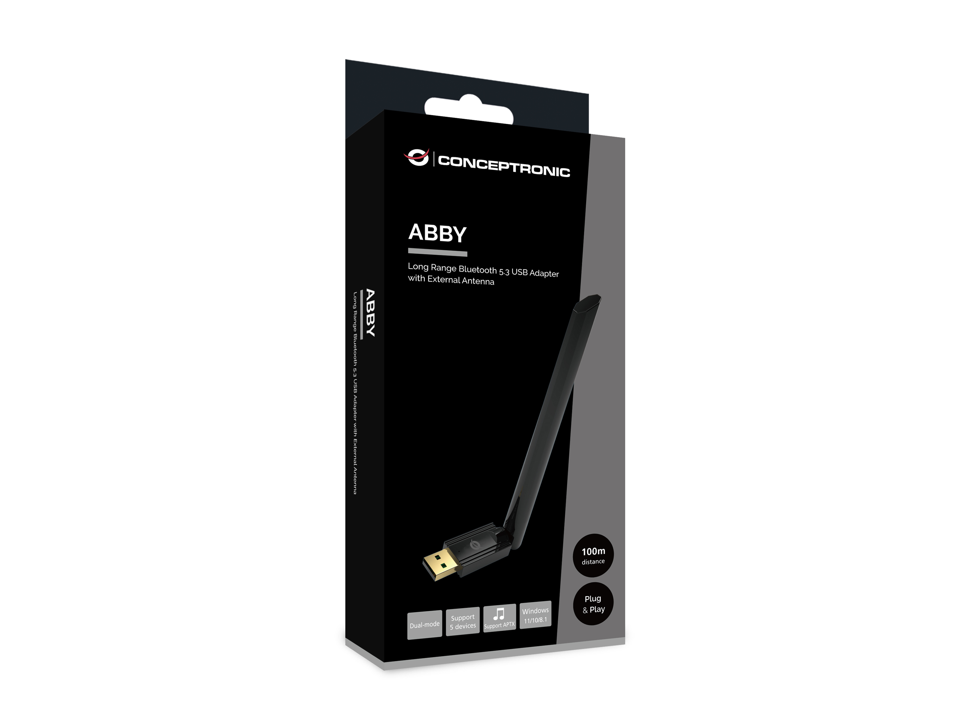 CONCEPTRONIC Bluetooth5.3 Adapter NanoUSB 100m schwarz