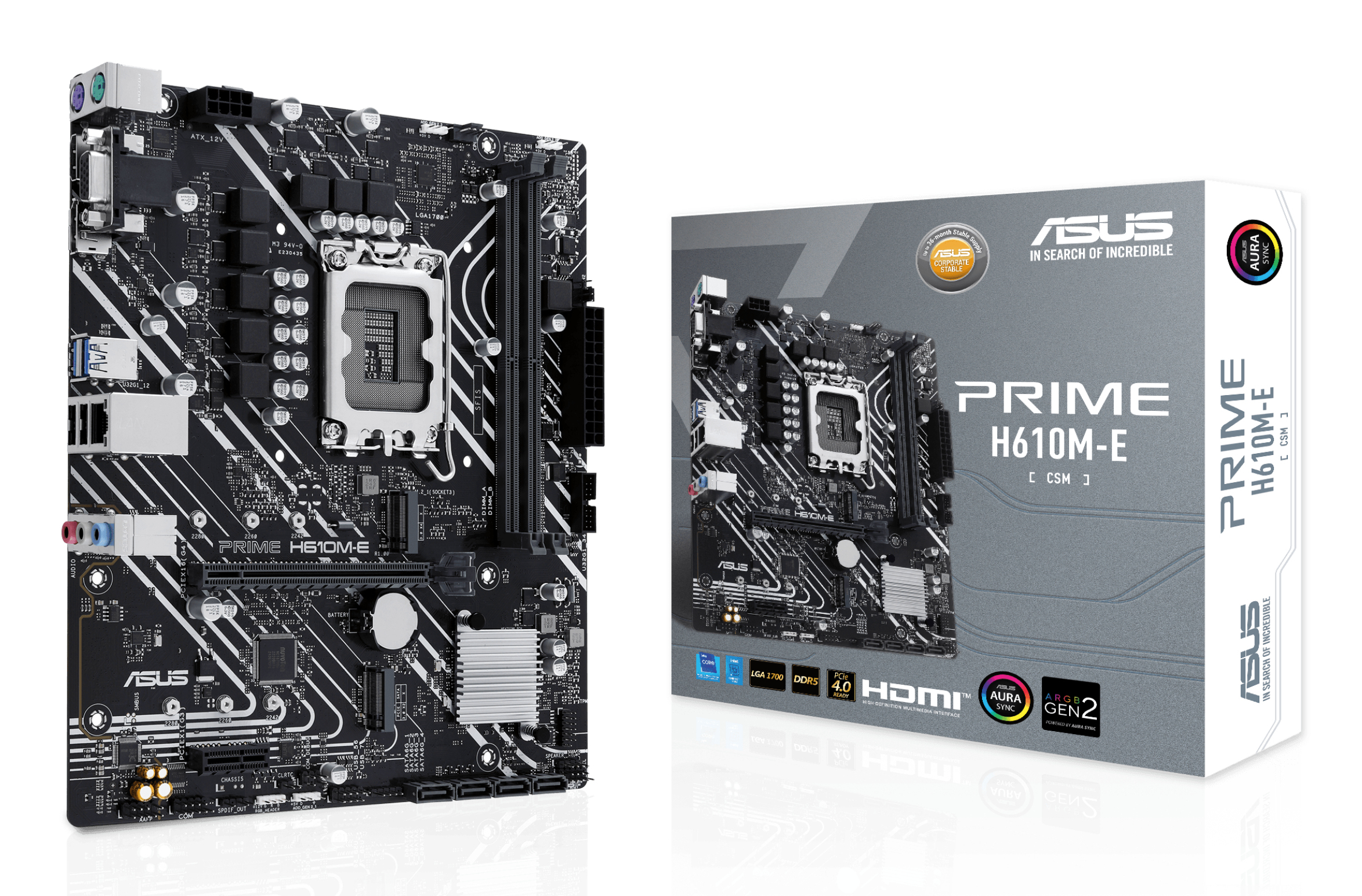 ASUS PRIME H610M-E-CSM LGA1700 microATX MB 2xDDR4 4xSATA 2xM.2