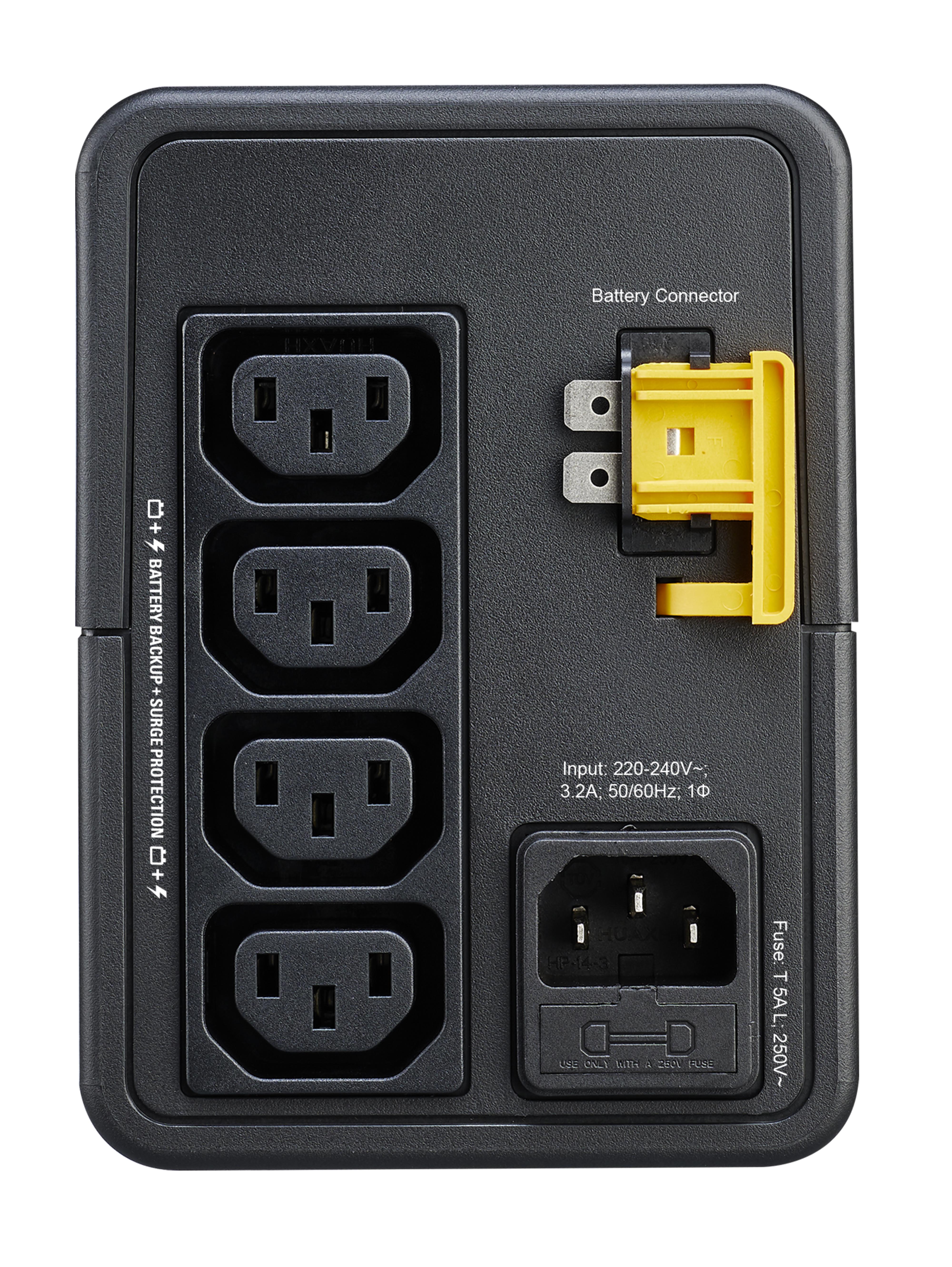 APC Easy UPS BVX Series BVX700LI UPS AC 220-240V 360Watt 700VA 7Ah output connectors 4
